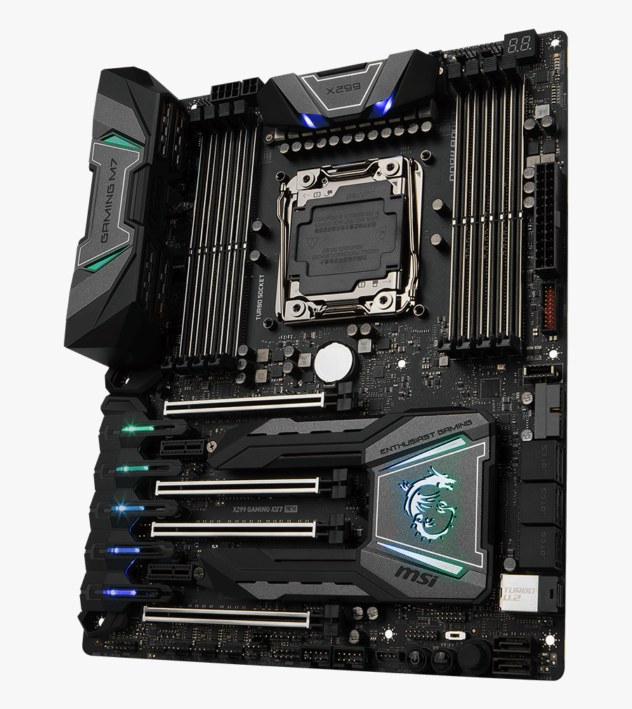Motherboard Png Background Image - Msi X299 Gaming M7 Ack Atx Lga2066 Motherboard, Transparent Clipart