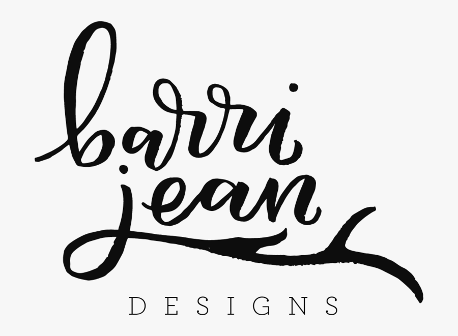 Barri Jean Logo Black - Calligraphy, Transparent Clipart