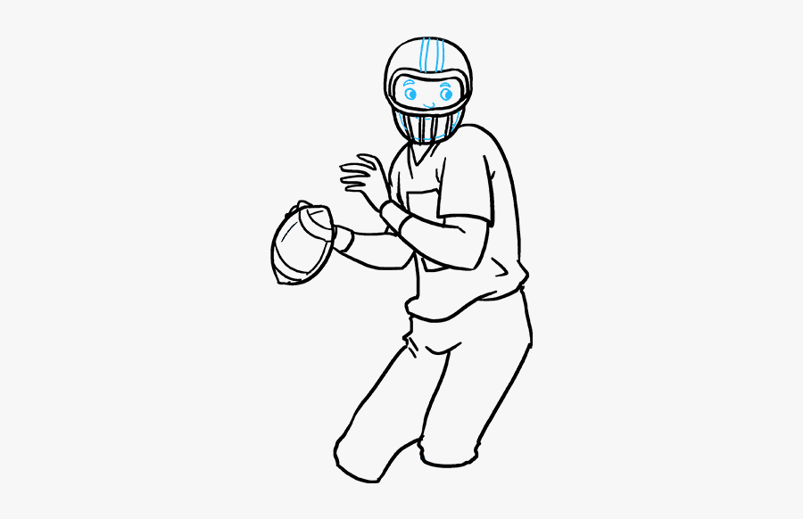 How To Draw A Football Player - Football Player Drawing, Transparent Clipart