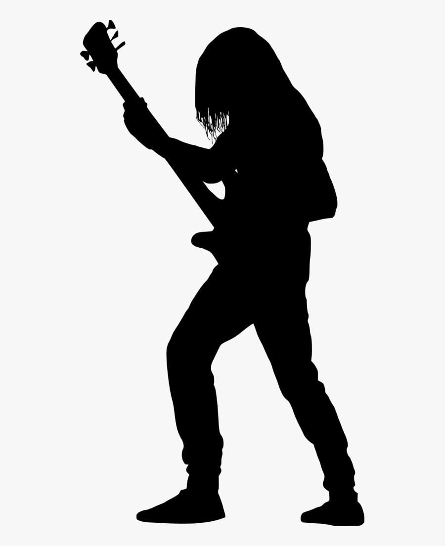 Guitar Player Guitarist Silhouette Bass Free Hd Image - Png Of Black Guitar, Transparent Clipart