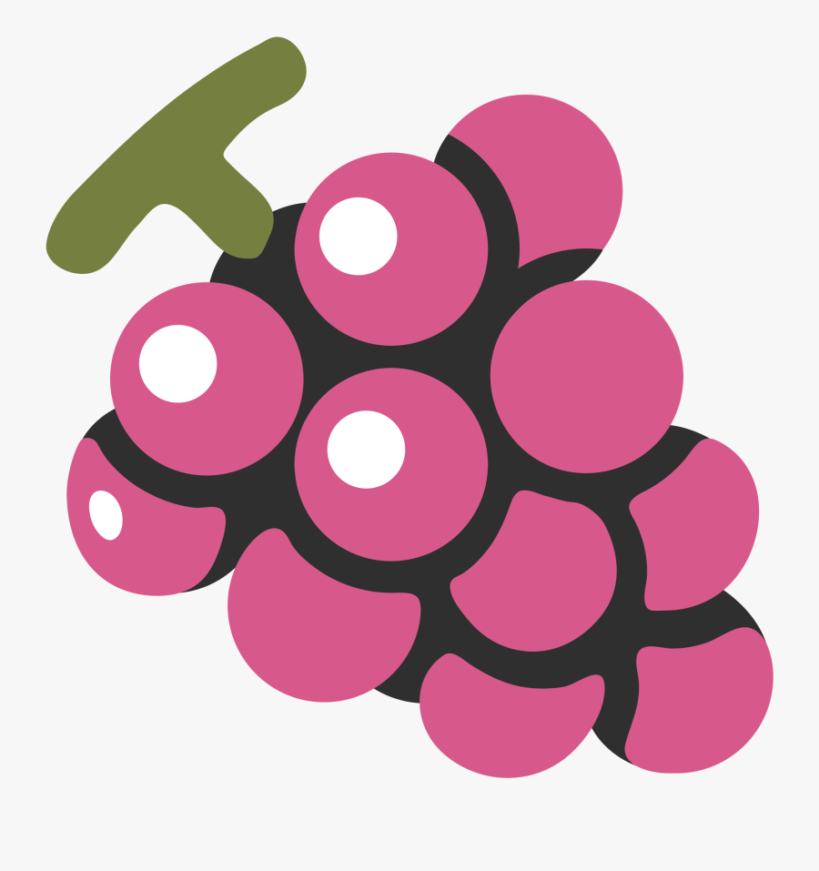 Clip Art Grapes Emoji - Android Fruit Emoji, Transparent Clipart