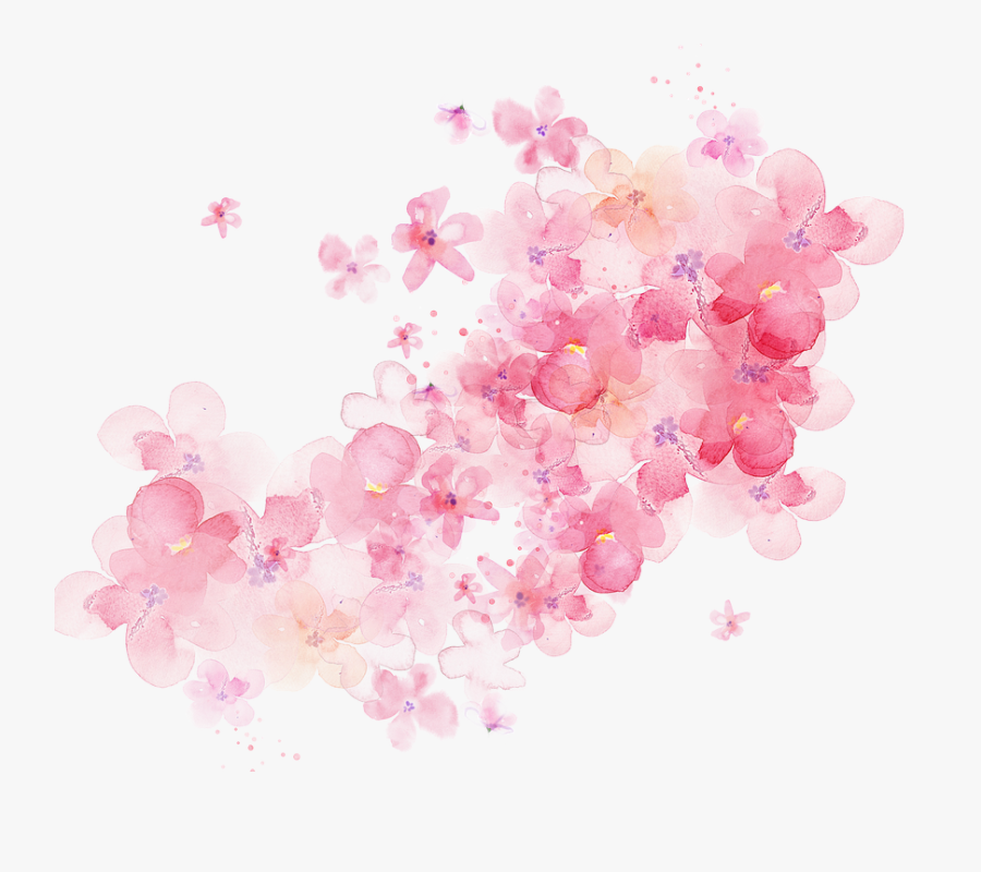 Purple Watercolor Flowers Png, Transparent Clipart