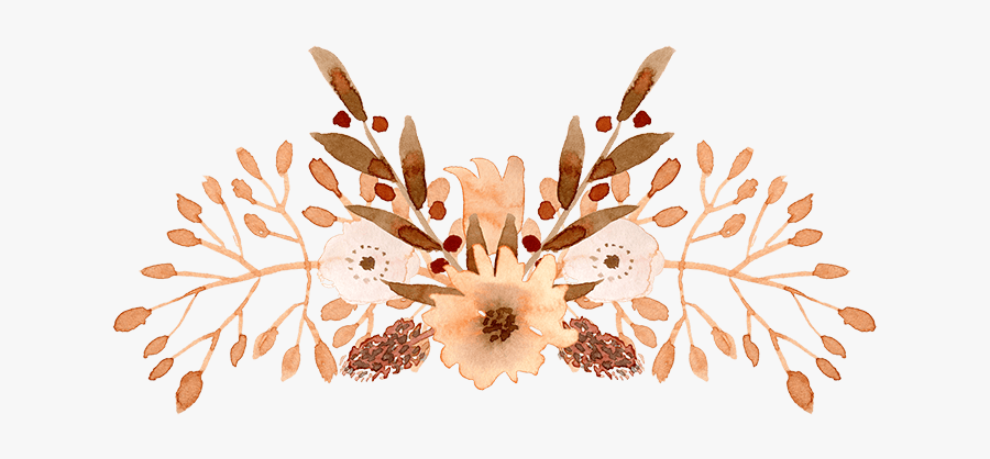Brown Flowers Watercolor Png, Transparent Clipart