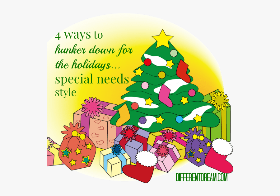 Want To Create A Calm, Special Needs Holiday Season - Christmas Tree With Gifts Clipart, Transparent Clipart