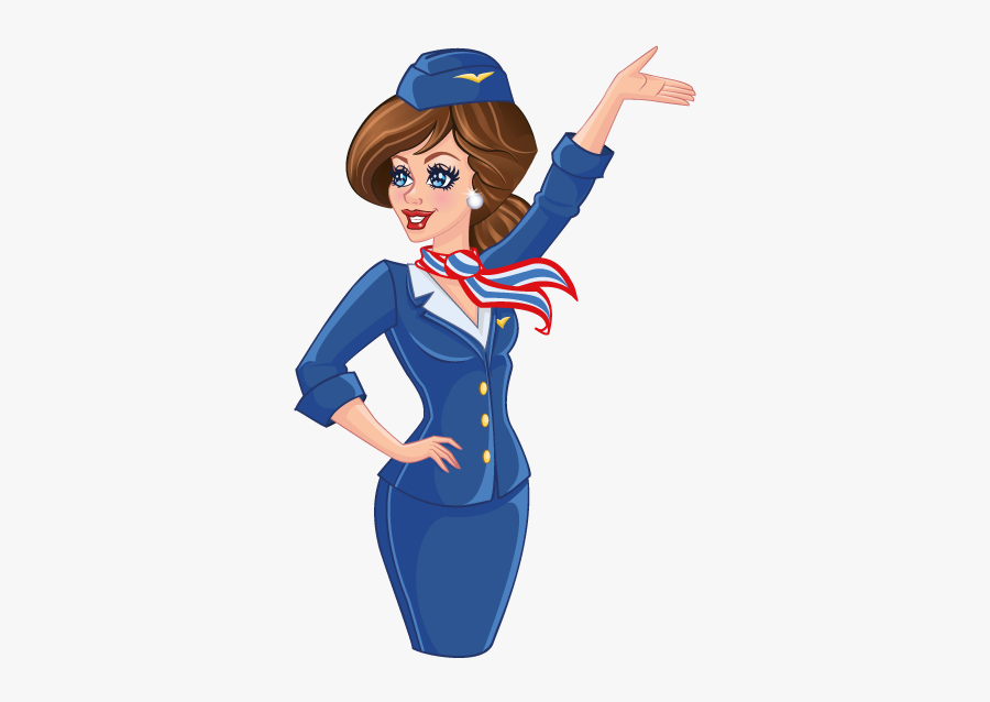 Stewardess Png - Transparent Flight Attendant Clipart Png, Transparent Clipart
