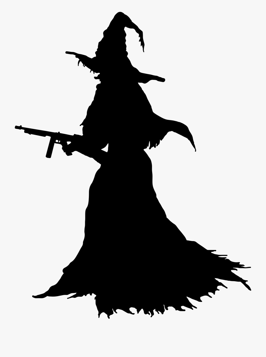 Rifle Silhouette Png - Witch Transparent Background Clipart, Transparent Clipart