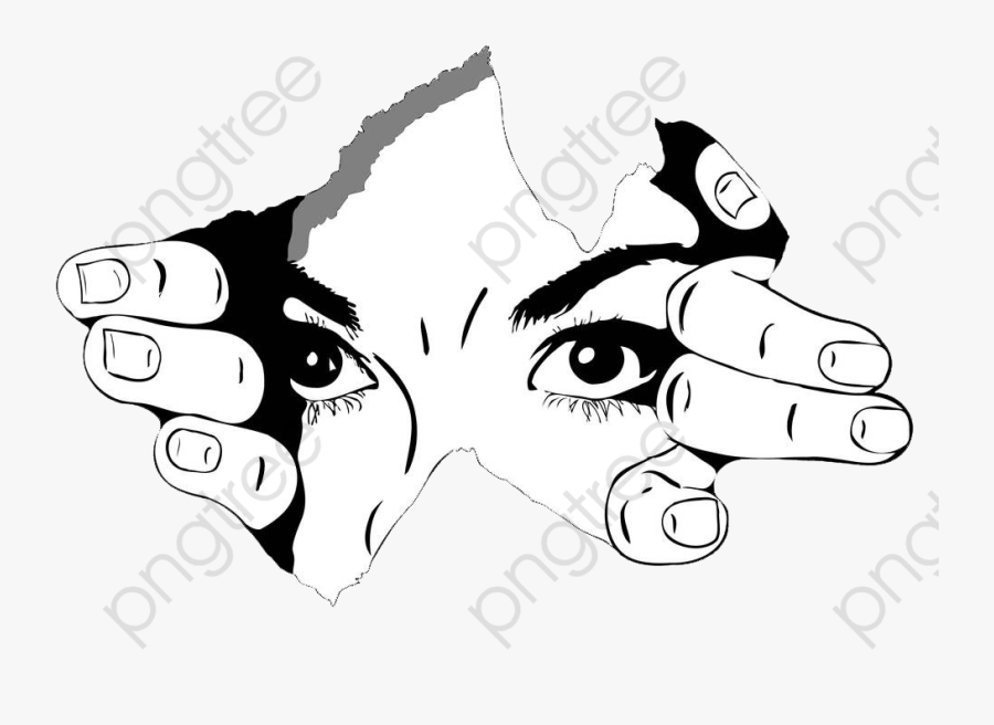 Black And White Eyes Illustrations, Eyes Clipart, Ripped, - Cartoon, Transparent Clipart