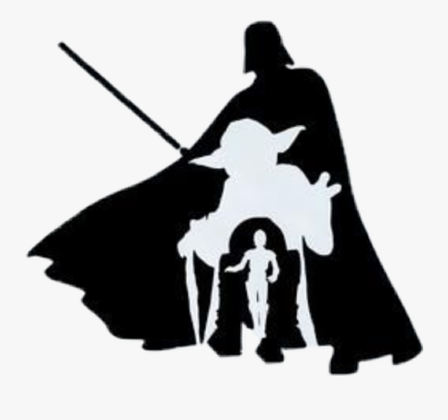 Transparent Darth Vader Clipart - Yoda Star Wars Silhouette, Transparent Clipart