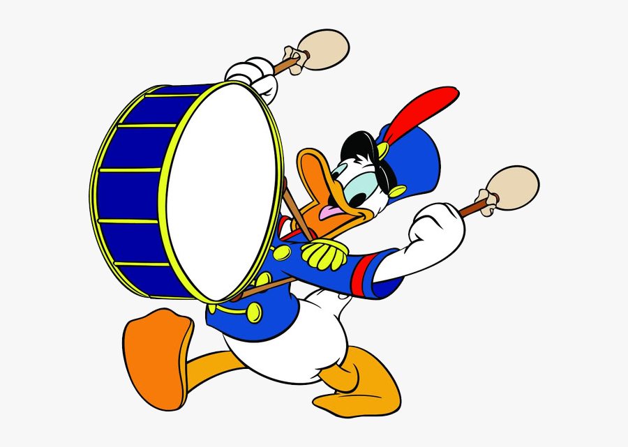 Donald Duck Band Clipart - Disney Characters Marching Band, Transparent Clipart
