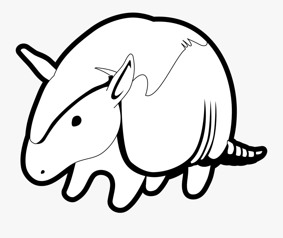 Book Worm Clipart Black And White - Cartoon Clipart Armadillo .png, Transparent Clipart