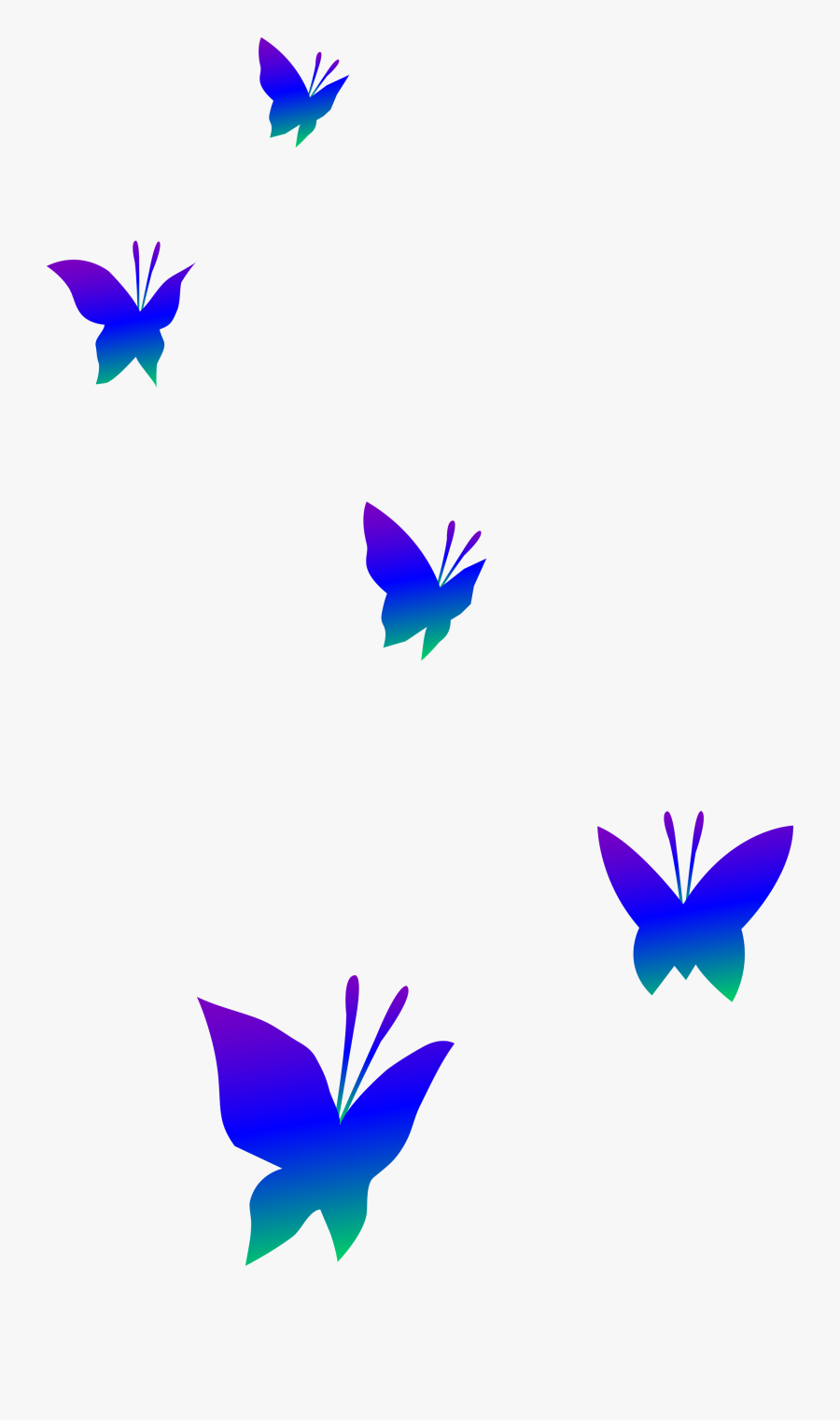 Purple Blue And Green Butterflies - Transparent Background Butterfly Clipart, Transparent Clipart