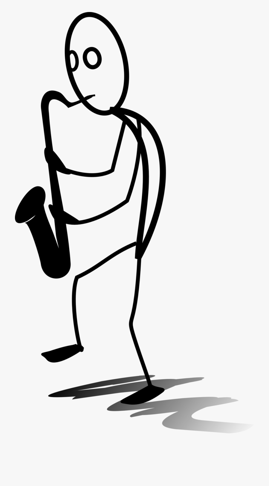 T-shirt Saxophone Stick Figure Musical Instruments - Stick Man Music Png, Transparent Clipart