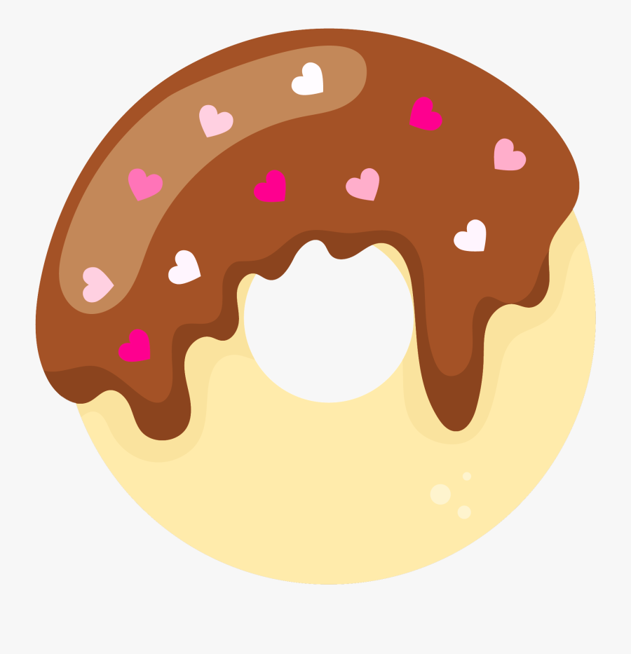 Chocolate Heart Doughnut - Doughnut Kawaii, Transparent Clipart