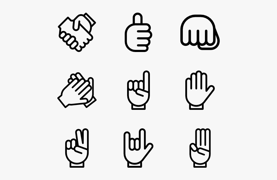 Gesture Hands Lineal - Hand Thumbs Up Icon, Transparent Clipart