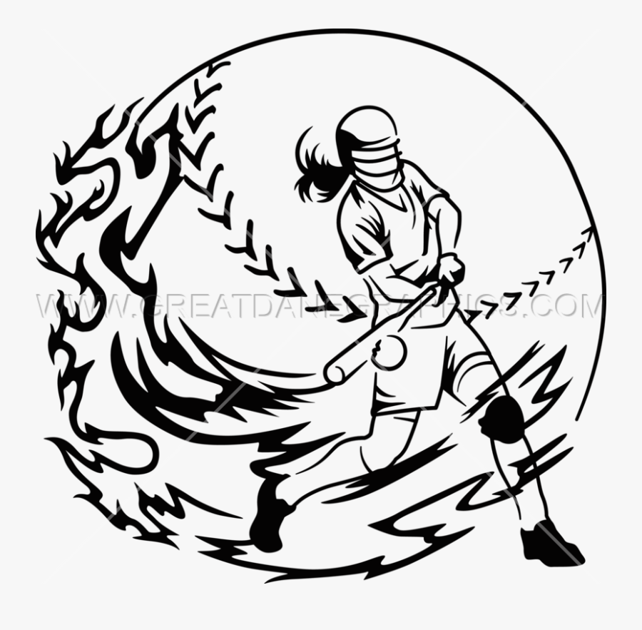 Line Art Free Download - Softball Drawings Png, Transparent Clipart