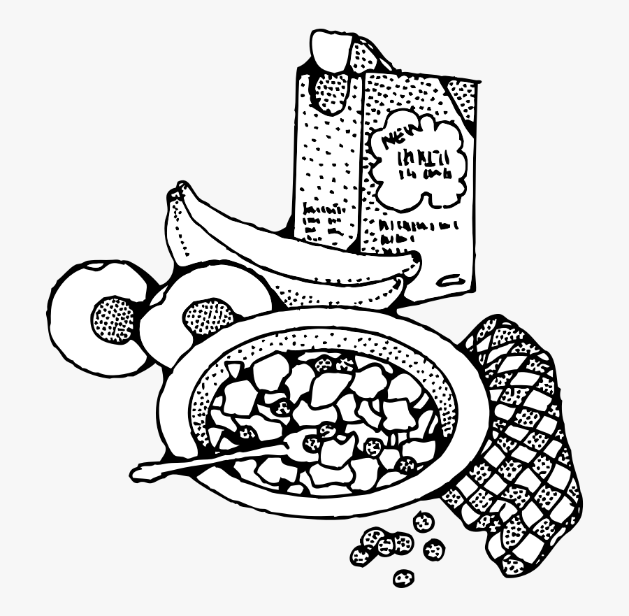 Breakfast With Cereal - Breakfast Black And White, Transparent Clipart