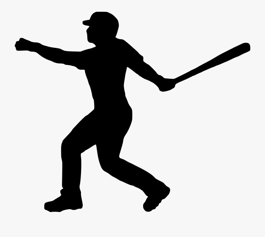 Baseball Player Clip Art Softball Baseball Player - Silueta De Jugador De Beisbol Fondo Transparente, Transparent Clipart