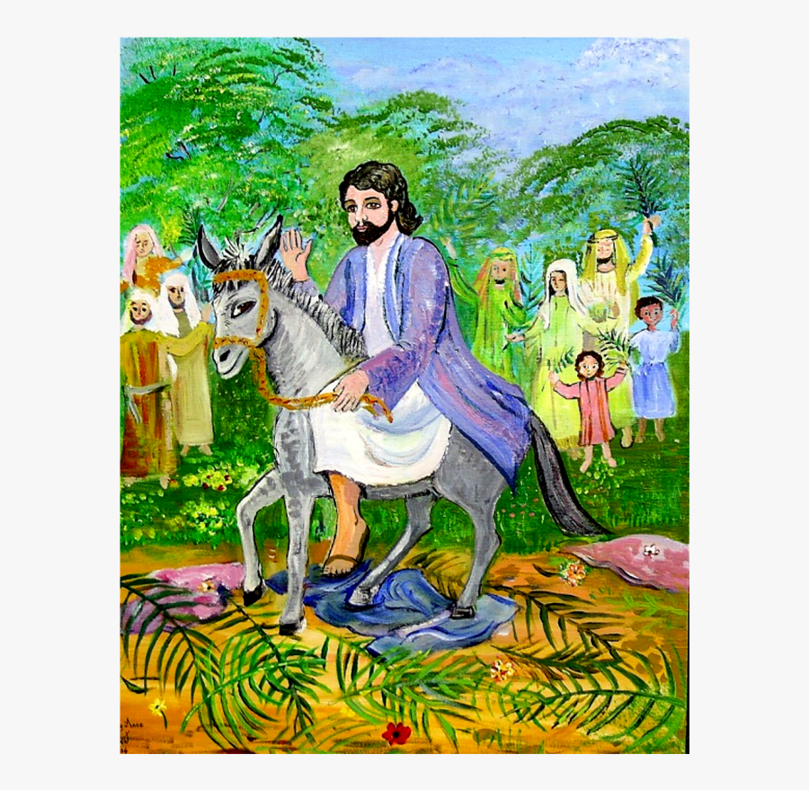 Jesus Riding On A Donkey On Palm Sunday, Transparent Clipart