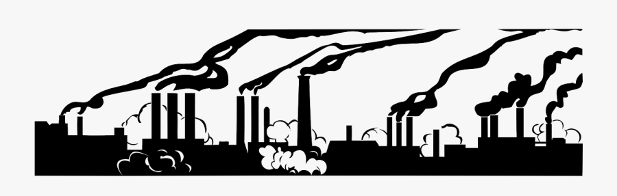 Air Pollution Black And White Clipart , Png Download - Factory Pollution Black And White, Transparent Clipart