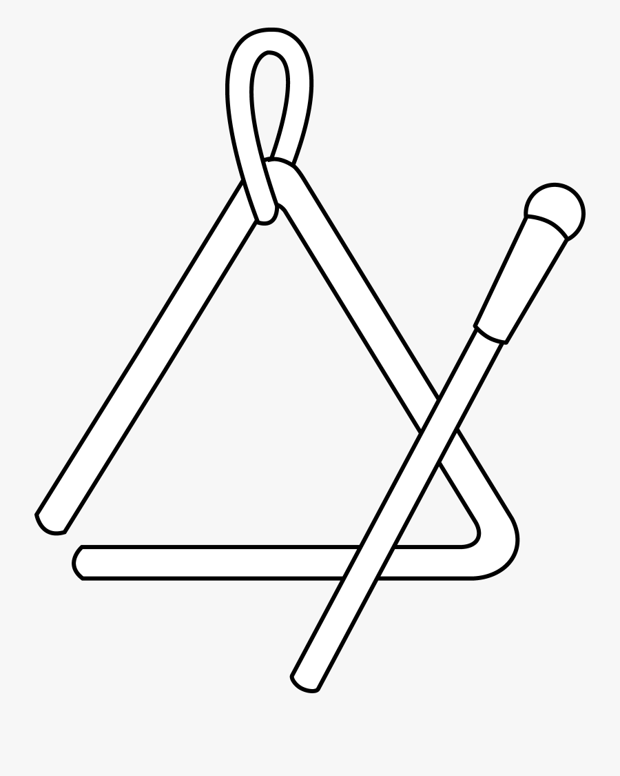Transparent Teaching Clipart - Triangle Instrument Coloring Page, Transparent Clipart