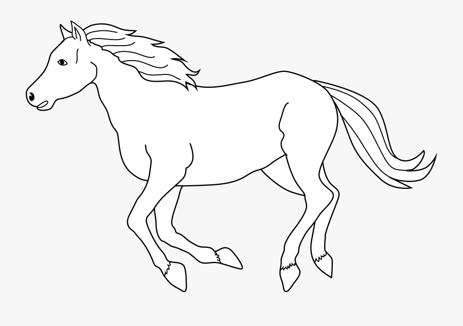 Transparent Horse Clipart Black And White - White Horse Clip Art , Free