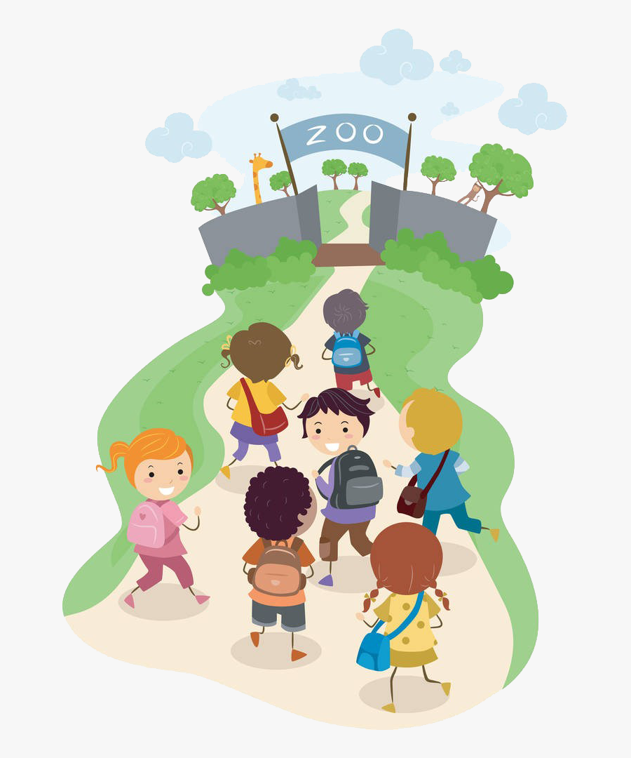 Zoo Clipart Field Trip - Walking To School Clipart, Transparent Clipart