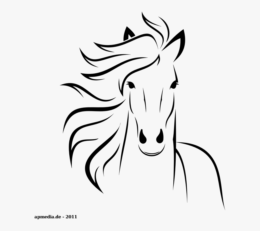 White Horse - Simple Horse Drawing, Transparent Clipart