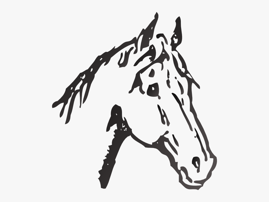 Horse Svg Clip Arts - Black And White Horse Head Design, Transparent Clipart