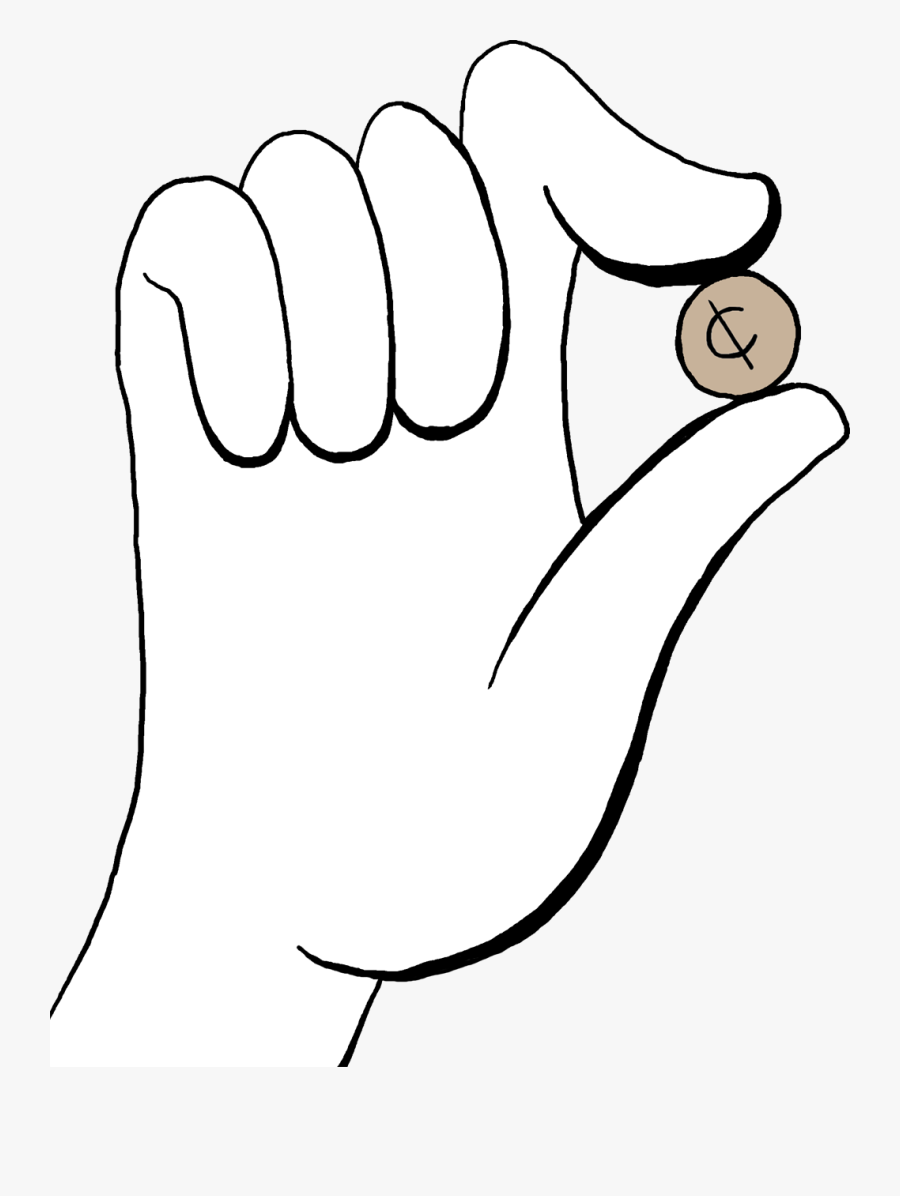 A Perfect World - Cartoon Hand Holding Penny, Transparent Clipart