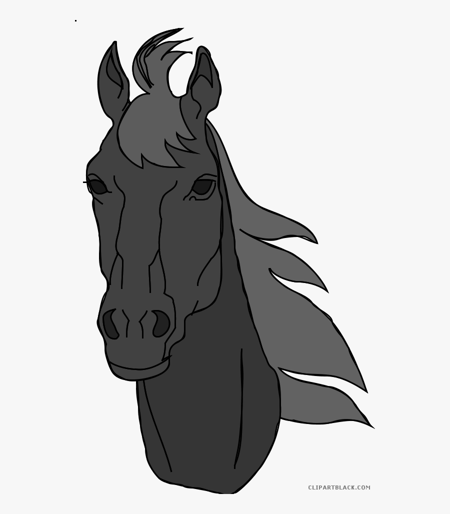 Horse Face Animal Free Black White Clipart Images Clipartblack - Cartoon Horse Head, Transparent Clipart