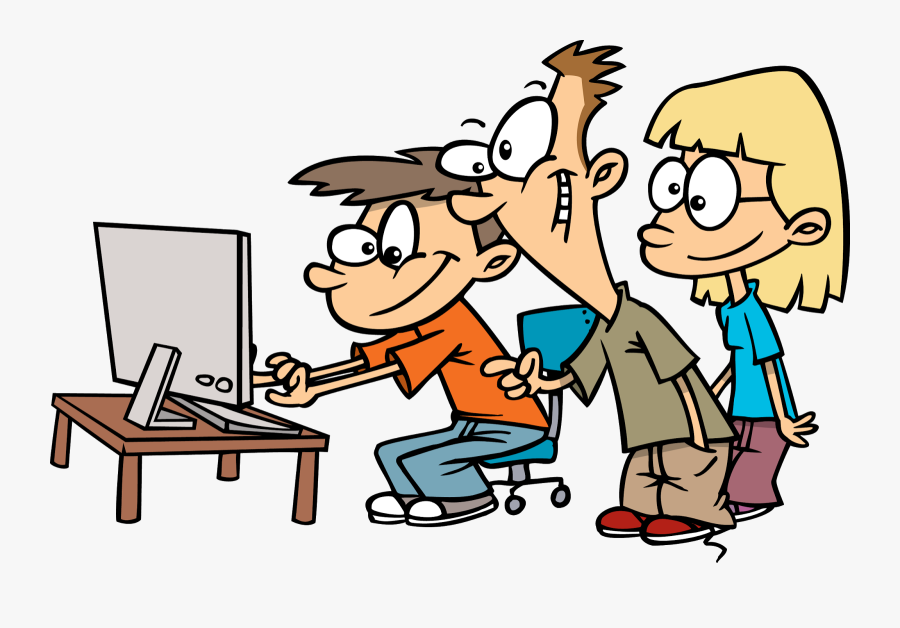 Student Working On Math Image Clipart Clip Art Library - Cartoon Using The Computer, Transparent Clipart