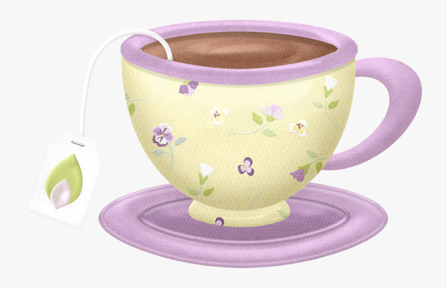Tea Cup Purple Clip Art, Transparent Clipart