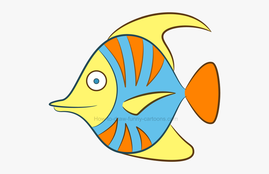 Fish How To Draw Tropical Clipart Transparent Png - Easy Fish Drawings Colored, Transparent Clipart