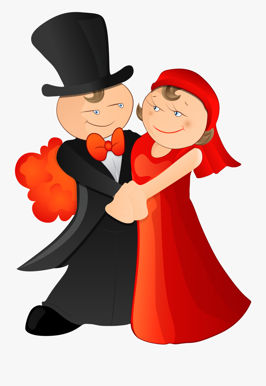 Cartoon Marriage Illustration The Bride And Dancing - Illustration, Transparent Clipart
