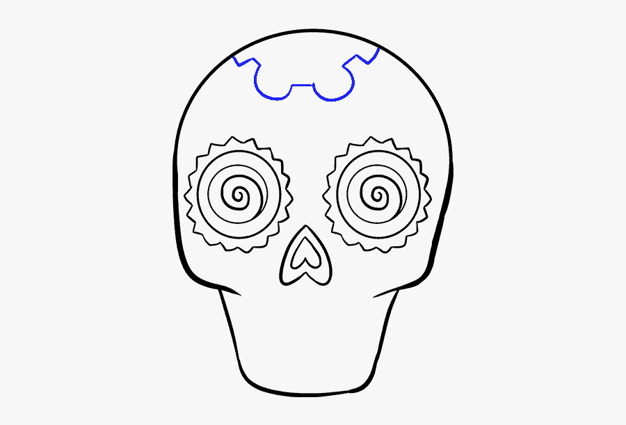 Clip Art How To Draw A - Drawing Sugar Skulls Easy, Transparent Clipart