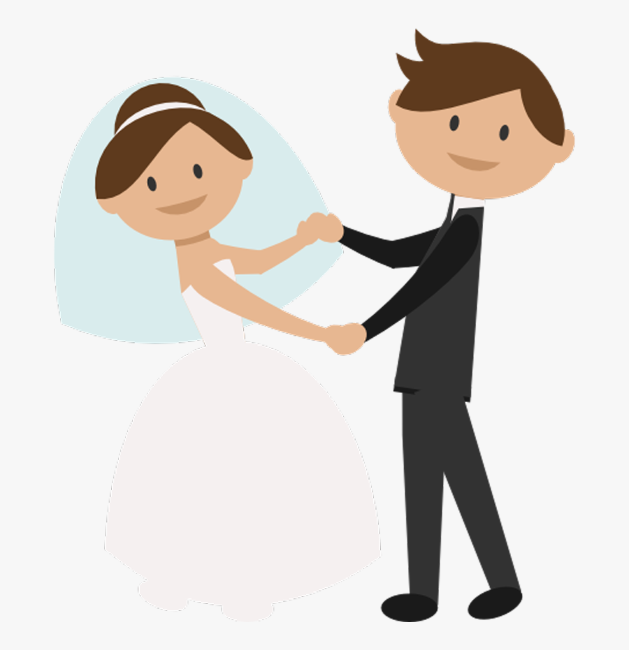 Transparent Happy Dance Clipart - Wedding Bride And Groom Cartoon, Transparent Clipart