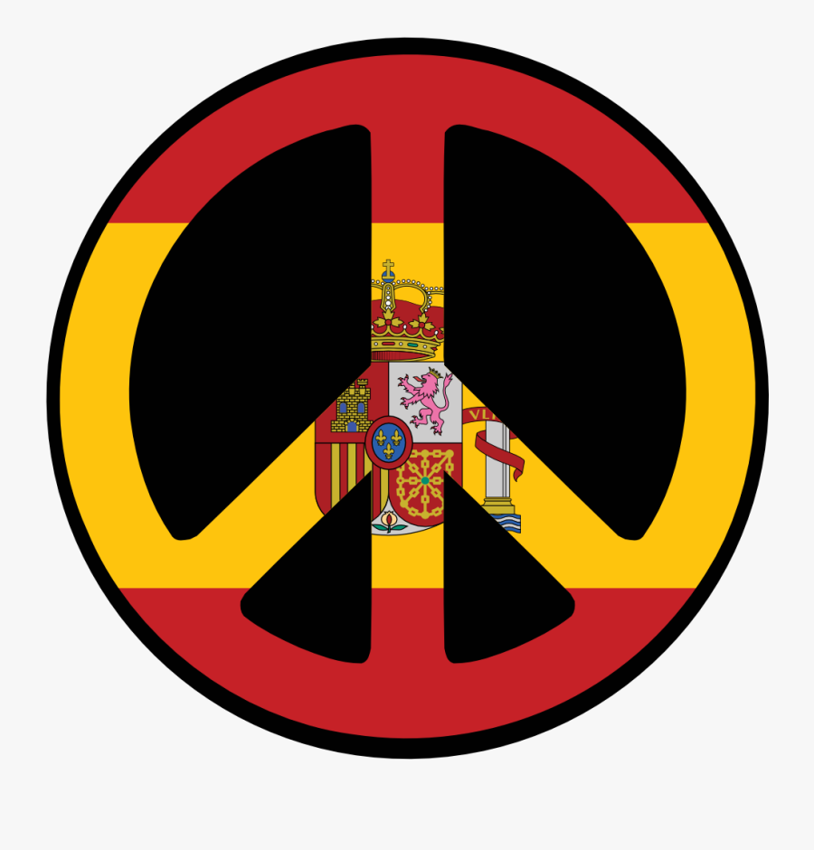Spain Peace Symbol Flag Cnd Logo Nik Bear Brown Nikbearbrown - Spain Flag, Transparent Clipart