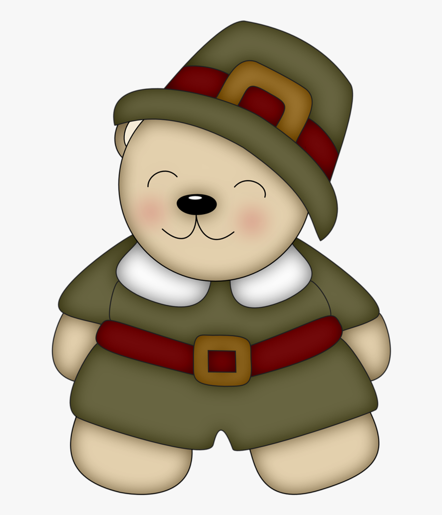 Pilgrim Clipart Bear - Cartoon, Transparent Clipart