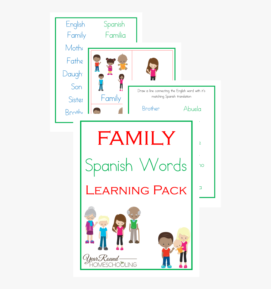 Spanish Family Words, Spanish Family, Spanish Words - Family Words Spanish English, Transparent Clipart