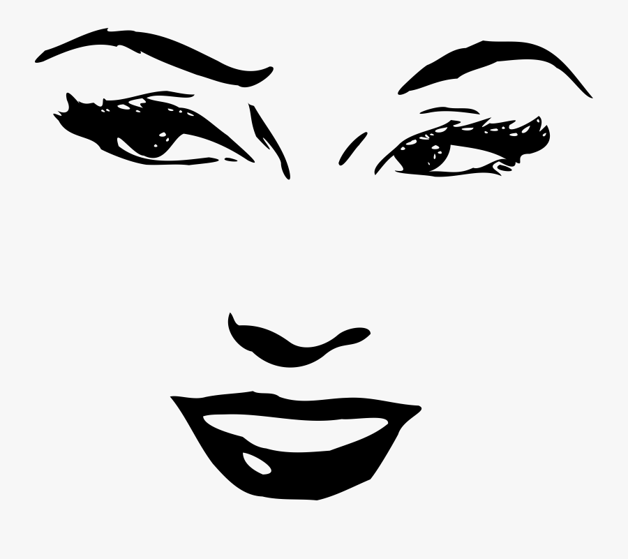 Clipart - Female Face Clip Art, Transparent Clipart