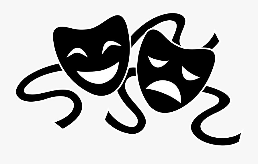 Theater Masks Silhouette - Theatre Masks, Transparent Clipart
