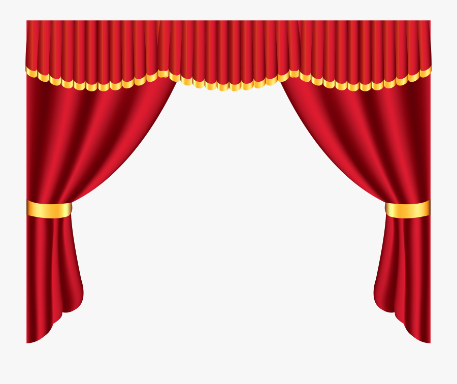 Transparent Red Curtain Png Clipart - Theater Curtains Clipart, Transparent Clipart