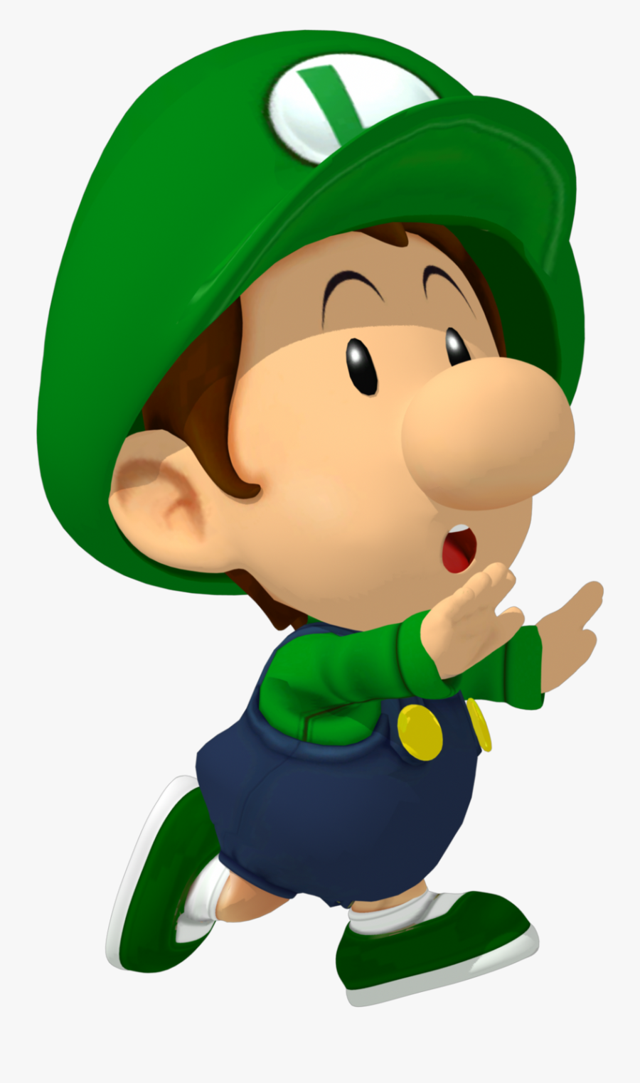 Baby Luigi Runs Away From A Transparent Background - Mario Bros Baby Luigi, Transparent Clipart