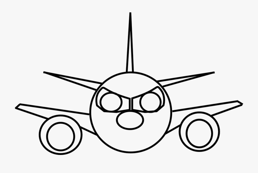 Airplane, Jet, Aircraft, Airliner, Plane, Aeroplane - Draw The Front Of A Plane, Transparent Clipart