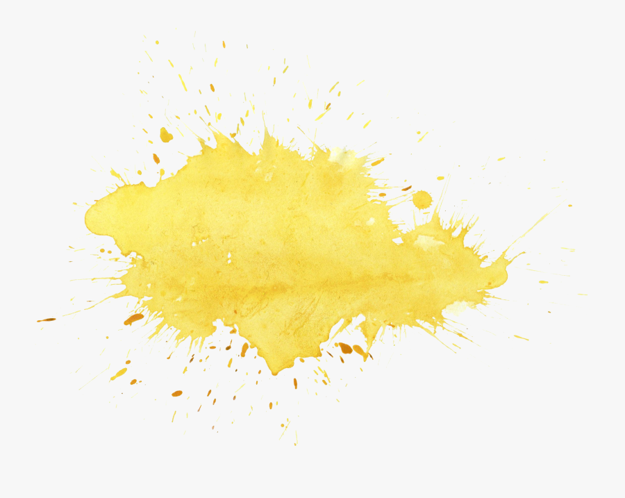 Clip Art Gold Paint Splatter Png - Transparent Yellow Watercolor , Free