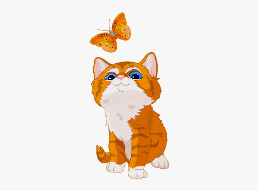 Kitten Havana Brown Tabby Cat Clip Art - Orange Tabby Cat Kitten Cartoon, Transparent Clipart