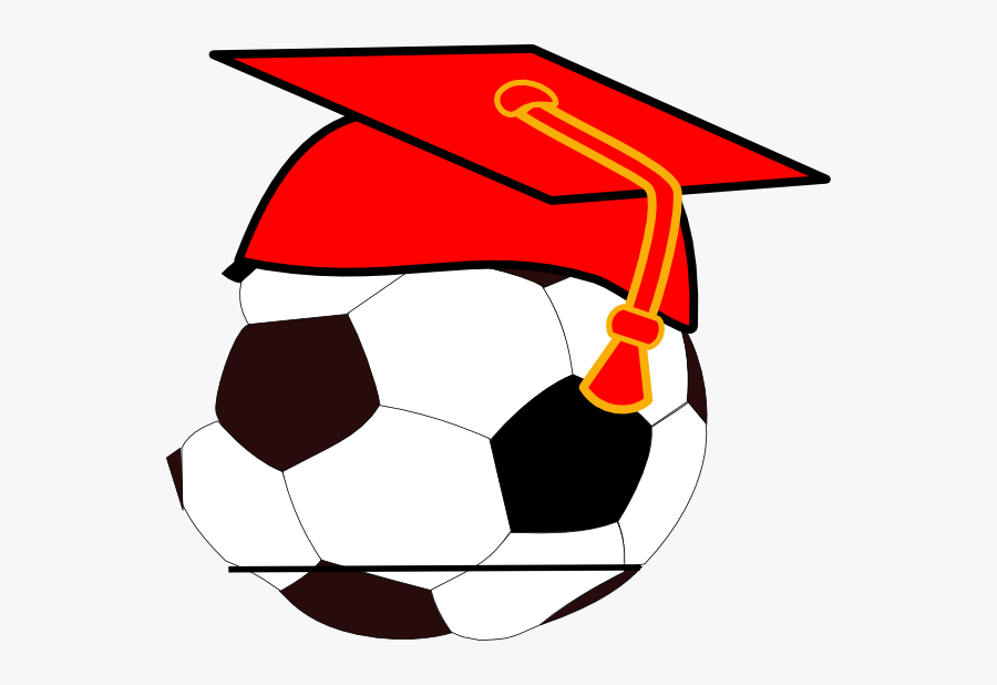 Clipart Black Soccer Ball With Graduation Cap, Transparent Clipart