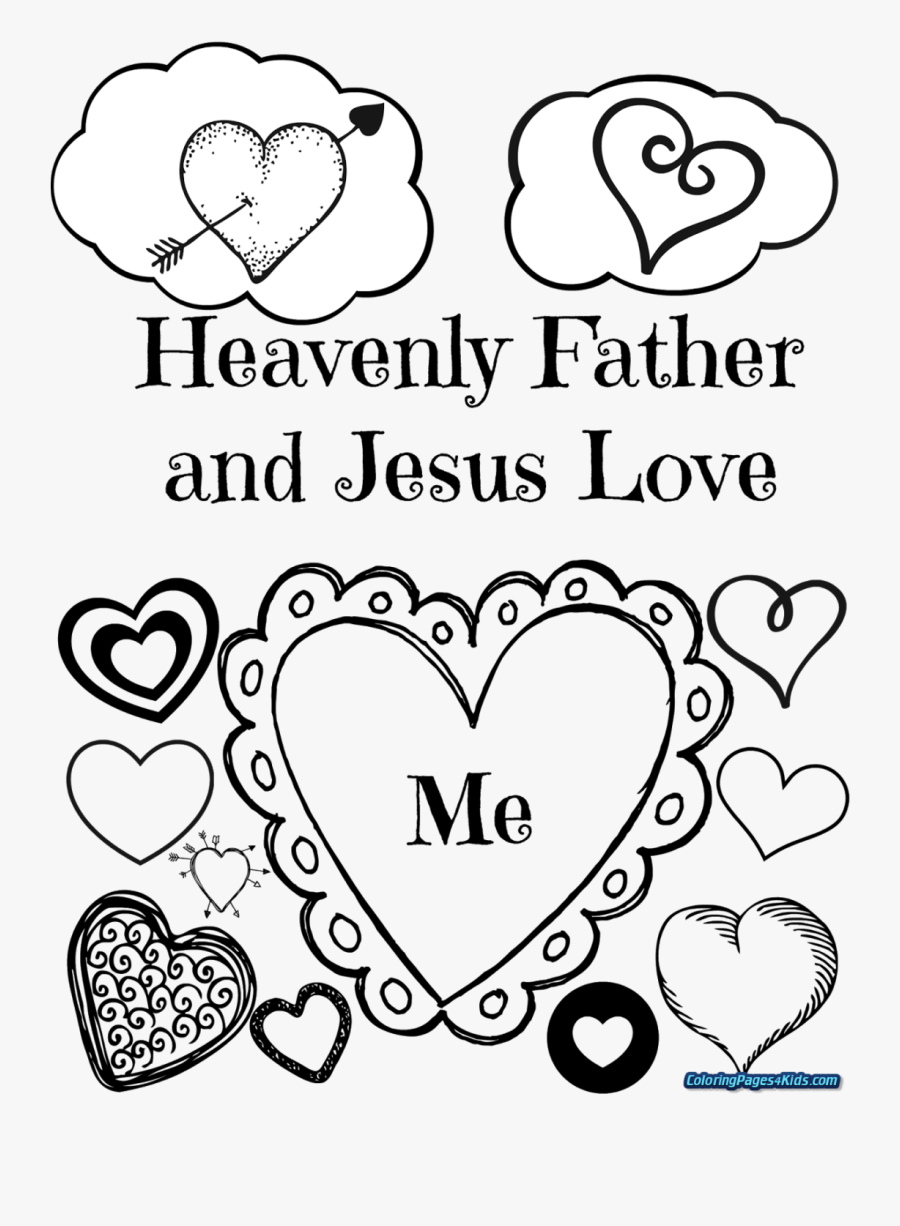 Heart Mothers Day Coloring Pages, Transparent Clipart