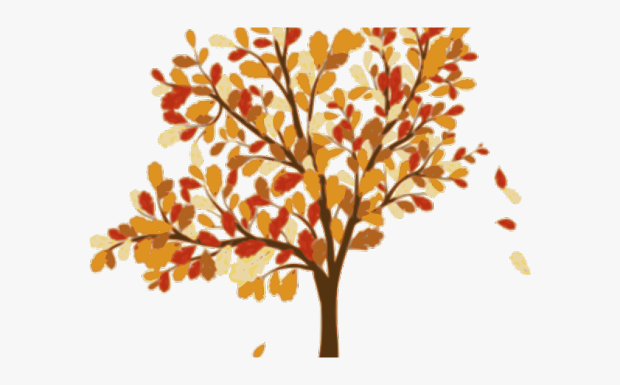 Leaves Falling From A Tree, Transparent Clipart