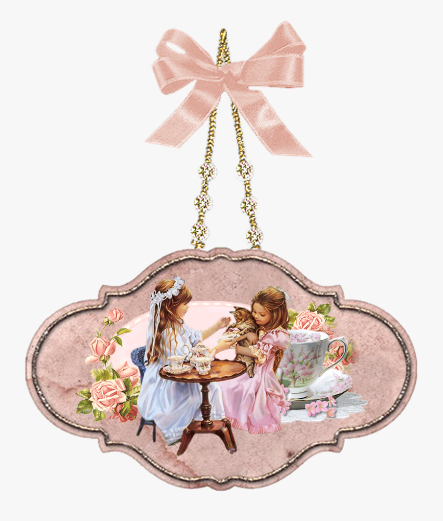 Tea Party Png - Two Little Girls, Transparent Clipart